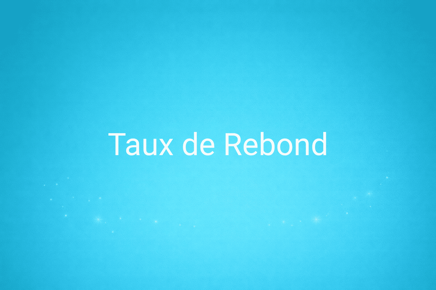 Illustration minimaliste sur fond bleu avec texte "Taux de Rebond", définition liée à la catégorie e-commerce du glossaire marketing de M-Twice