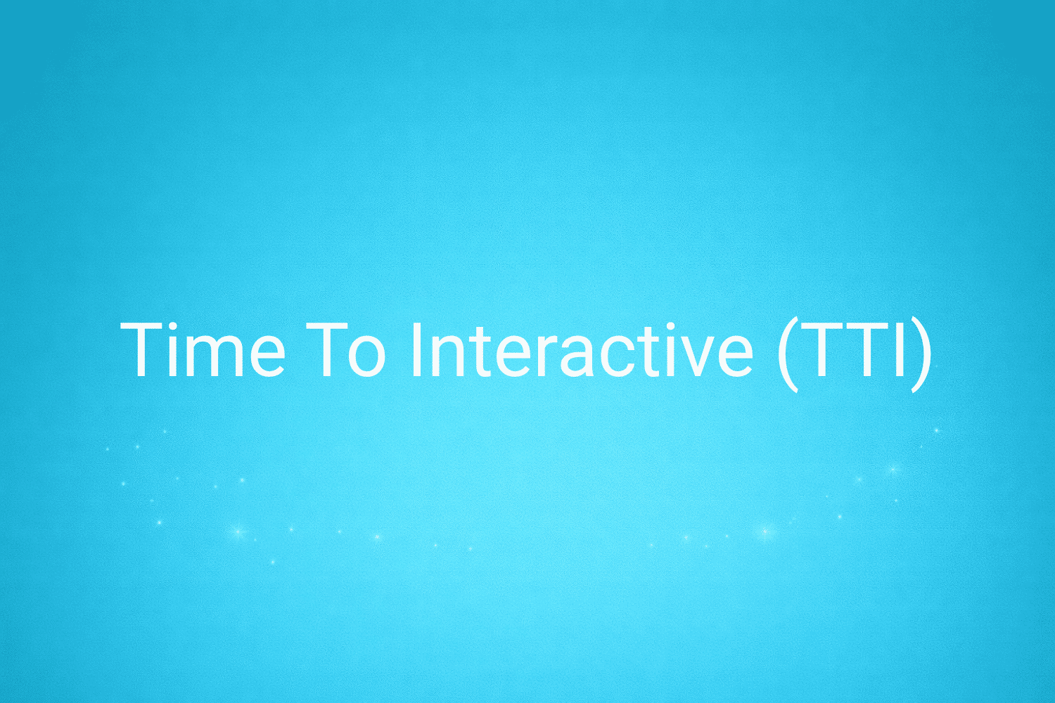Illustration minimaliste sur fond bleu avec texte "Time To Interactive (TTI)", définition liée à la catégorie e-commerce du glossaire marketing de M-Twice