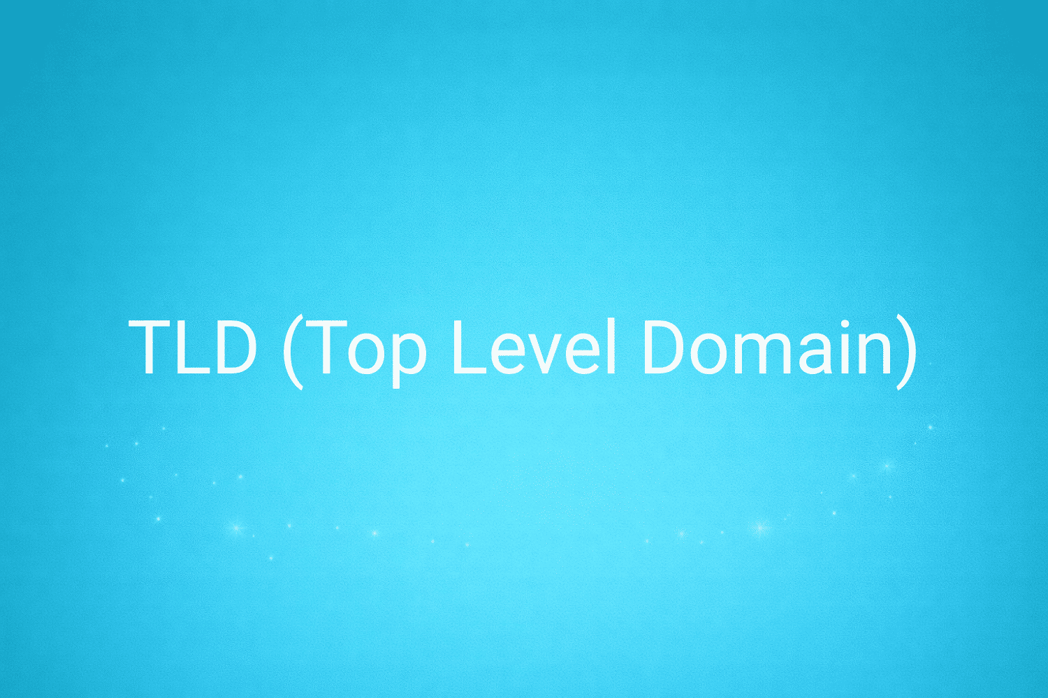 Illustration minimaliste sur fond bleu avec texte "TLD (Top Level Domain)", définition liée à la catégorie e-commerce du glossaire marketing de M-Twice