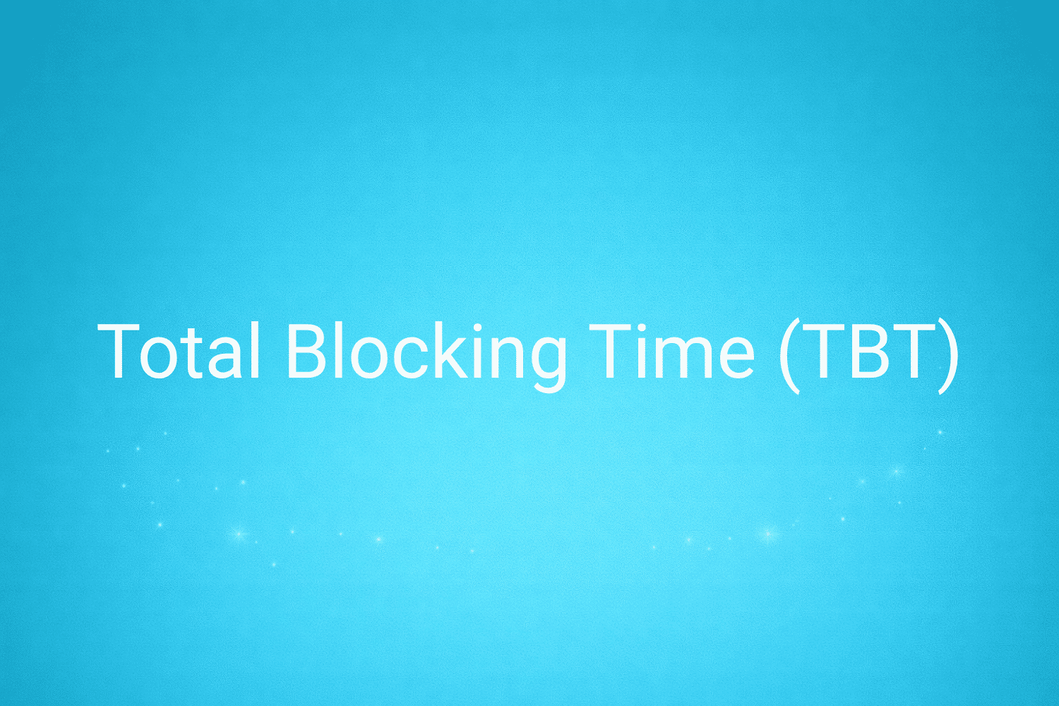 Illustration minimaliste sur fond bleu avec texte "Total Blocking Time (TBT)", définition liée à la catégorie e-commerce du glossaire marketing de M-Twice