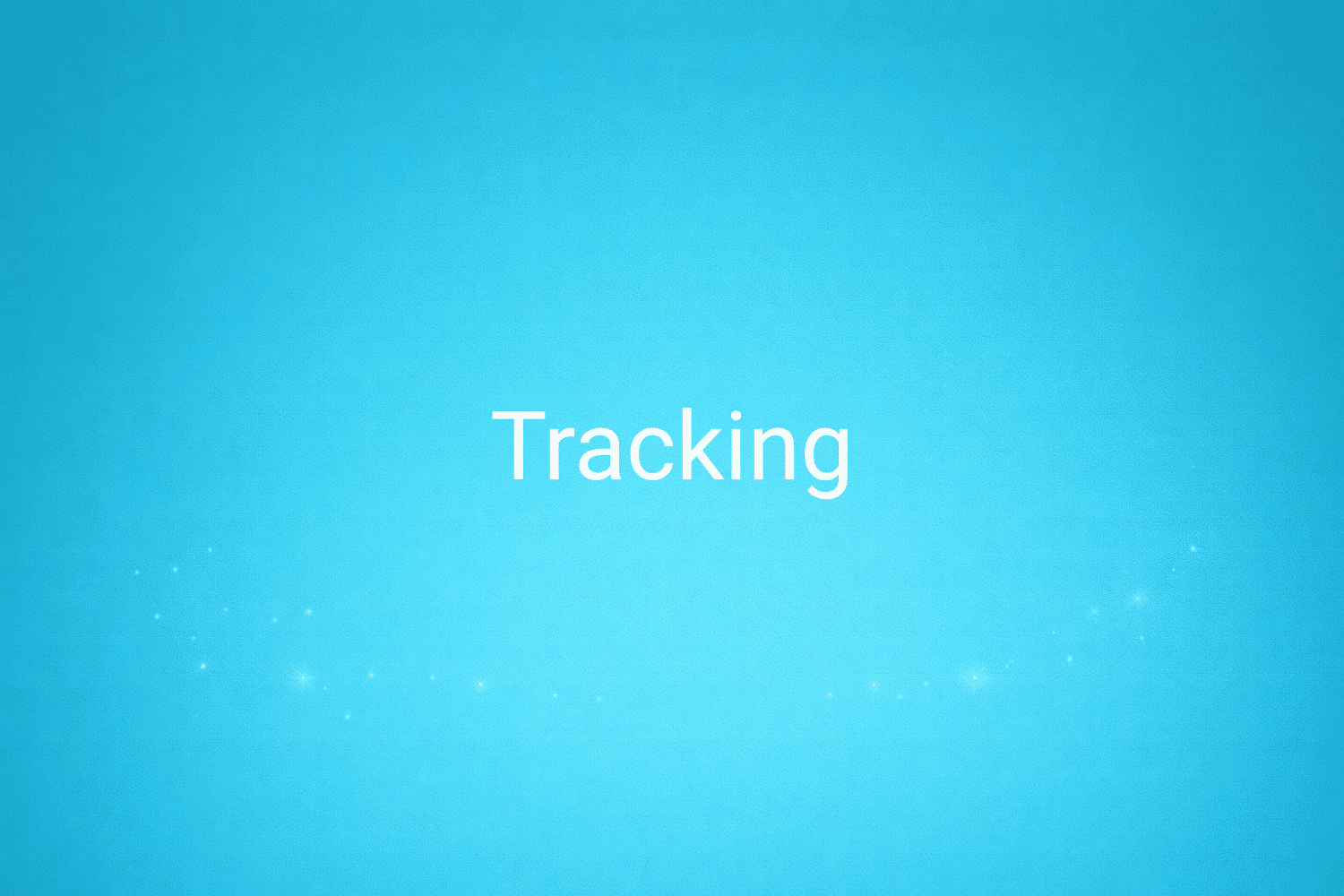 Illustration minimaliste sur fond bleu avec texte "Tracking", définition liée à la catégorie SEO du glossaire marketing de M-Twice