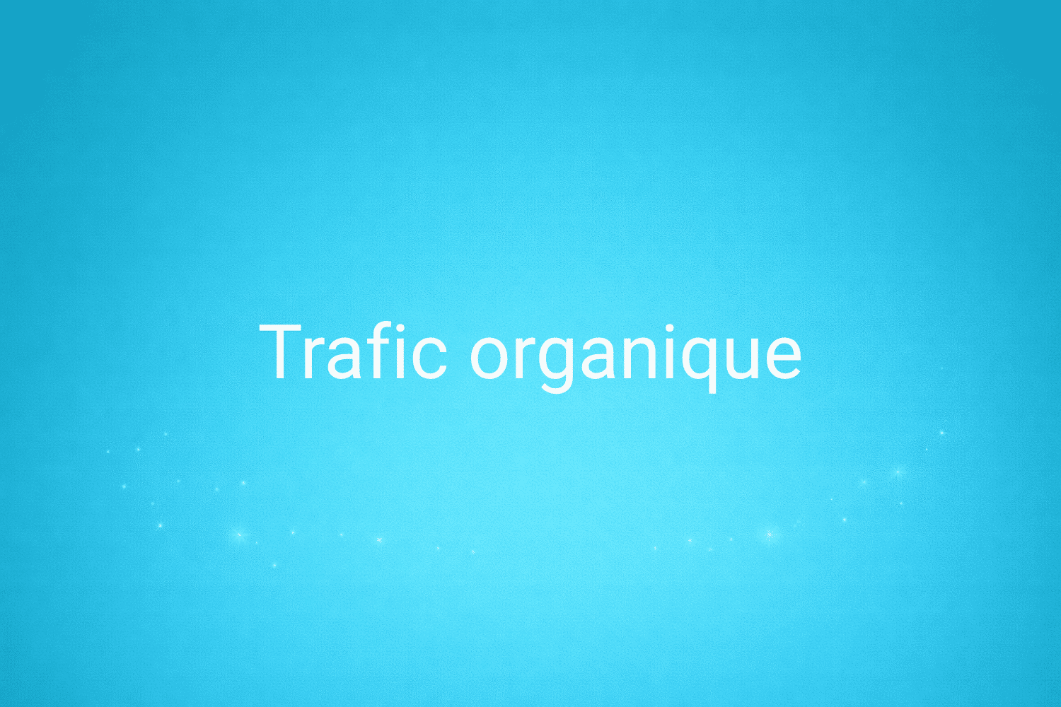 Illustration minimaliste sur fond bleu avec texte "Trafic organique", définition liée à la catégorie SEO du glossaire marketing de M-Twice