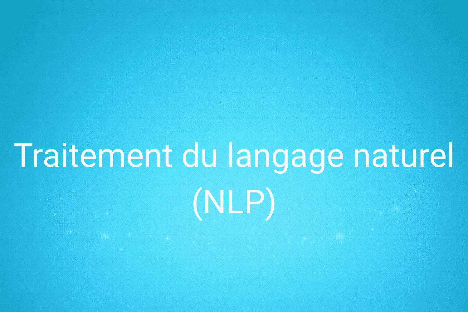 Illustration minimaliste sur fond bleu avec texte "Traitement du langage naturel (NLP)", définition liée à la catégorie Marketing de contenus du glossaire marketing de M-Twice