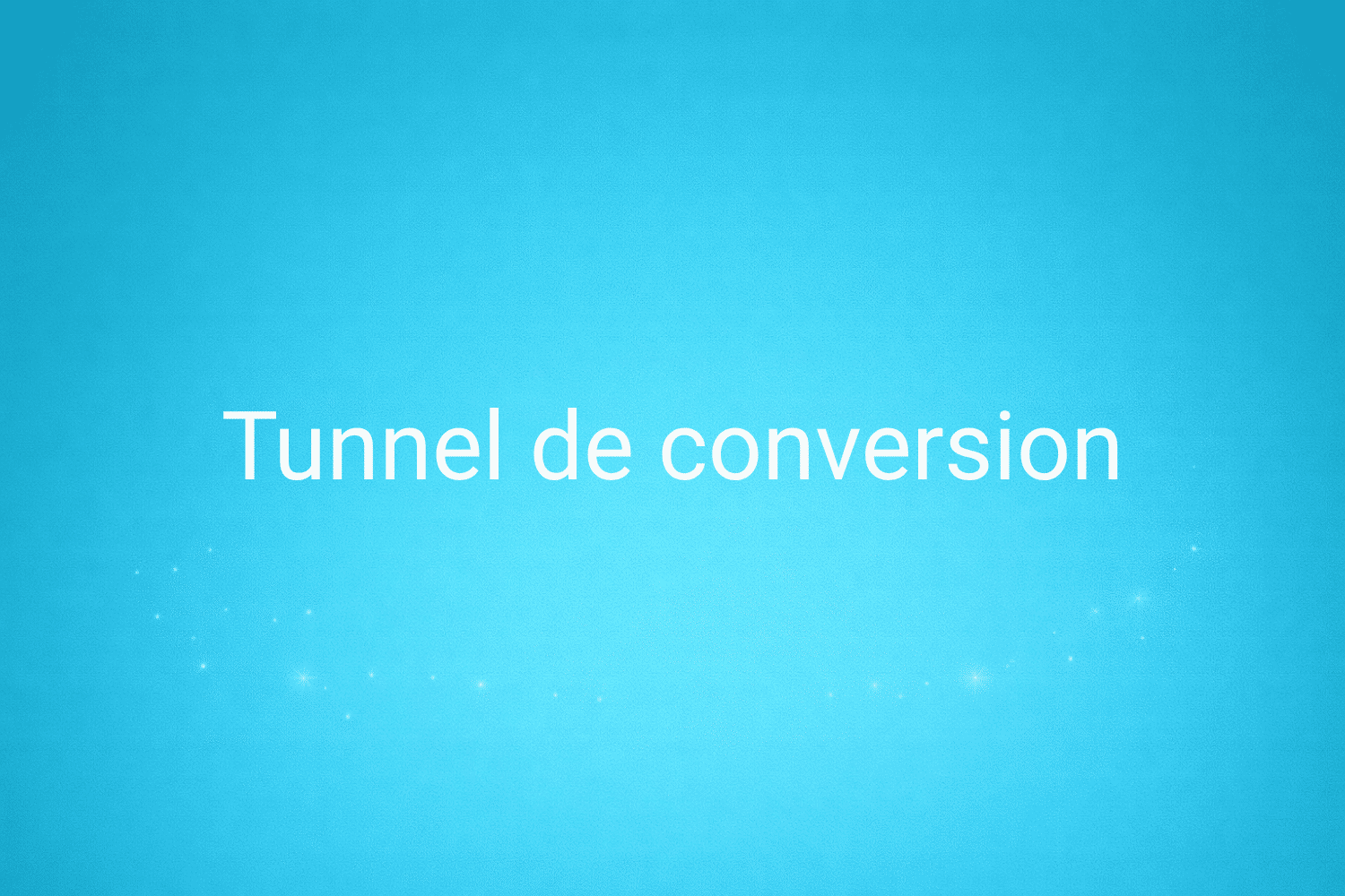 Illustration minimaliste sur fond bleu avec texte "Tunnel de conversion", définition liée à la catégorie Stratégie Marketing du glossaire marketing de M-Twice