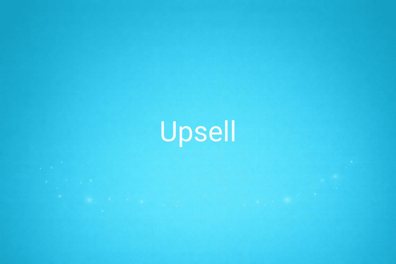 Illustration minimaliste sur fond bleu avec texte "Upsell", définition liée à la catégorie e-commerce du glossaire marketing de M-Twice