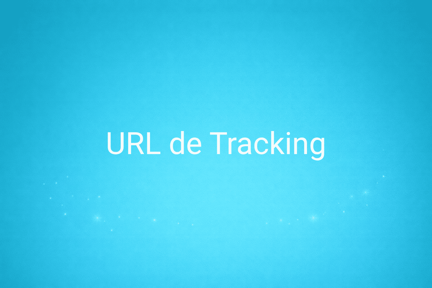 Illustration minimaliste sur fond bleu avec texte "URL de Tracking", définition liée à la catégorie e-commerce du glossaire marketing de M-Twice