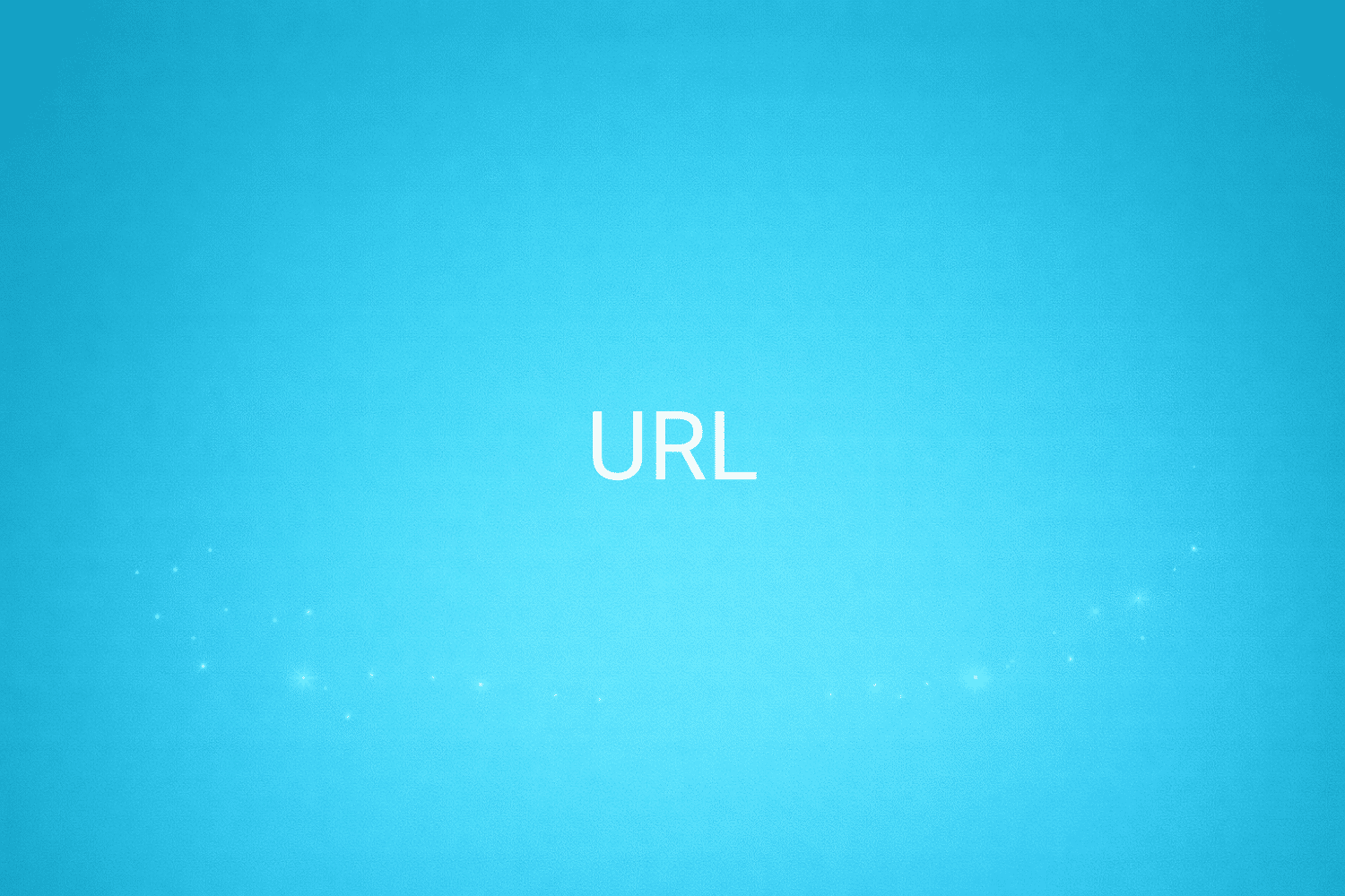 Illustration minimaliste sur fond bleu avec texte "URL", définition liée à la catégorie SEO du glossaire marketing de M-Twice