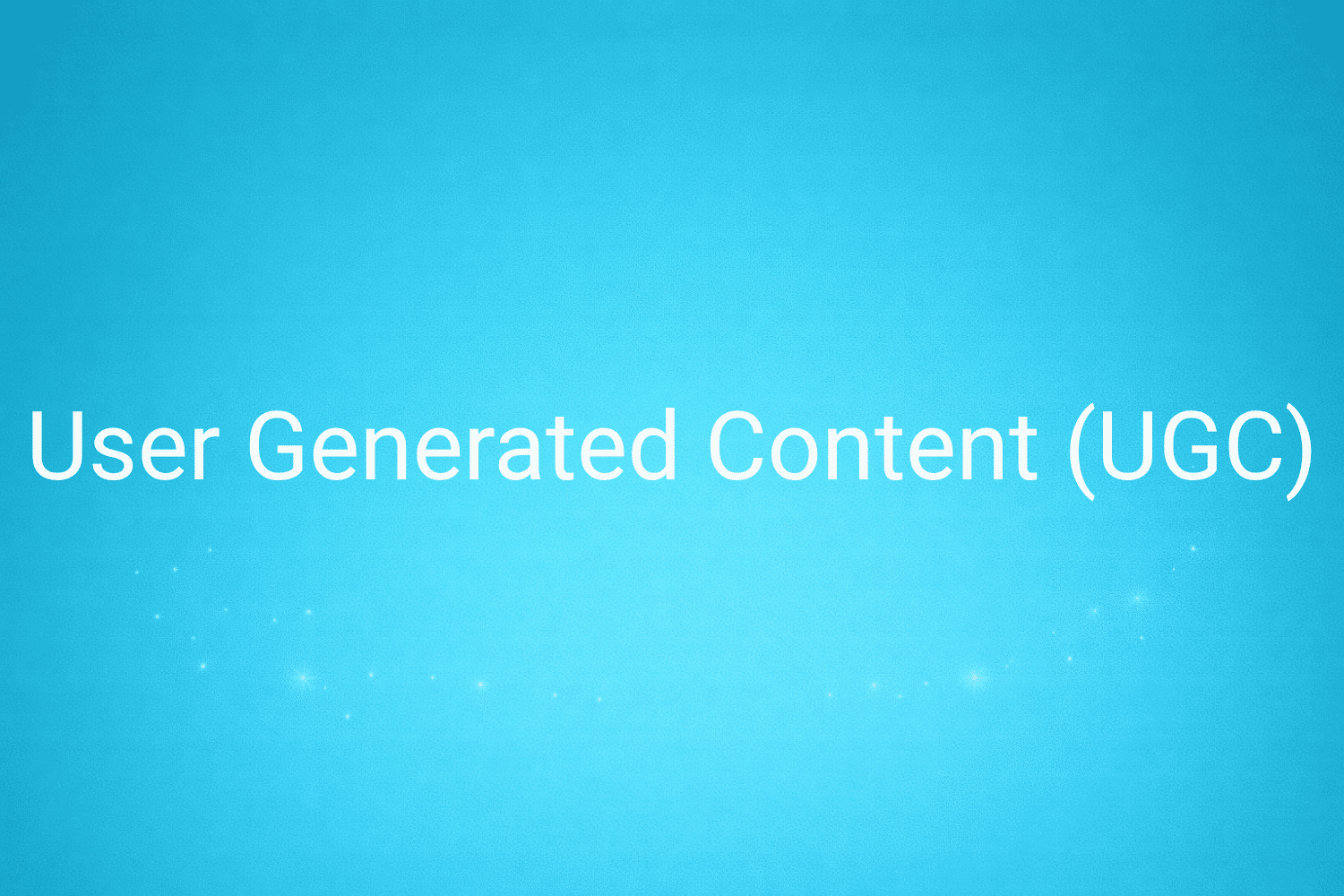 Illustration minimaliste sur fond bleu avec texte "User Generated Content (UGC)", définition liée à la catégorie Marketing de contenus du glossaire marketing de M-Twice