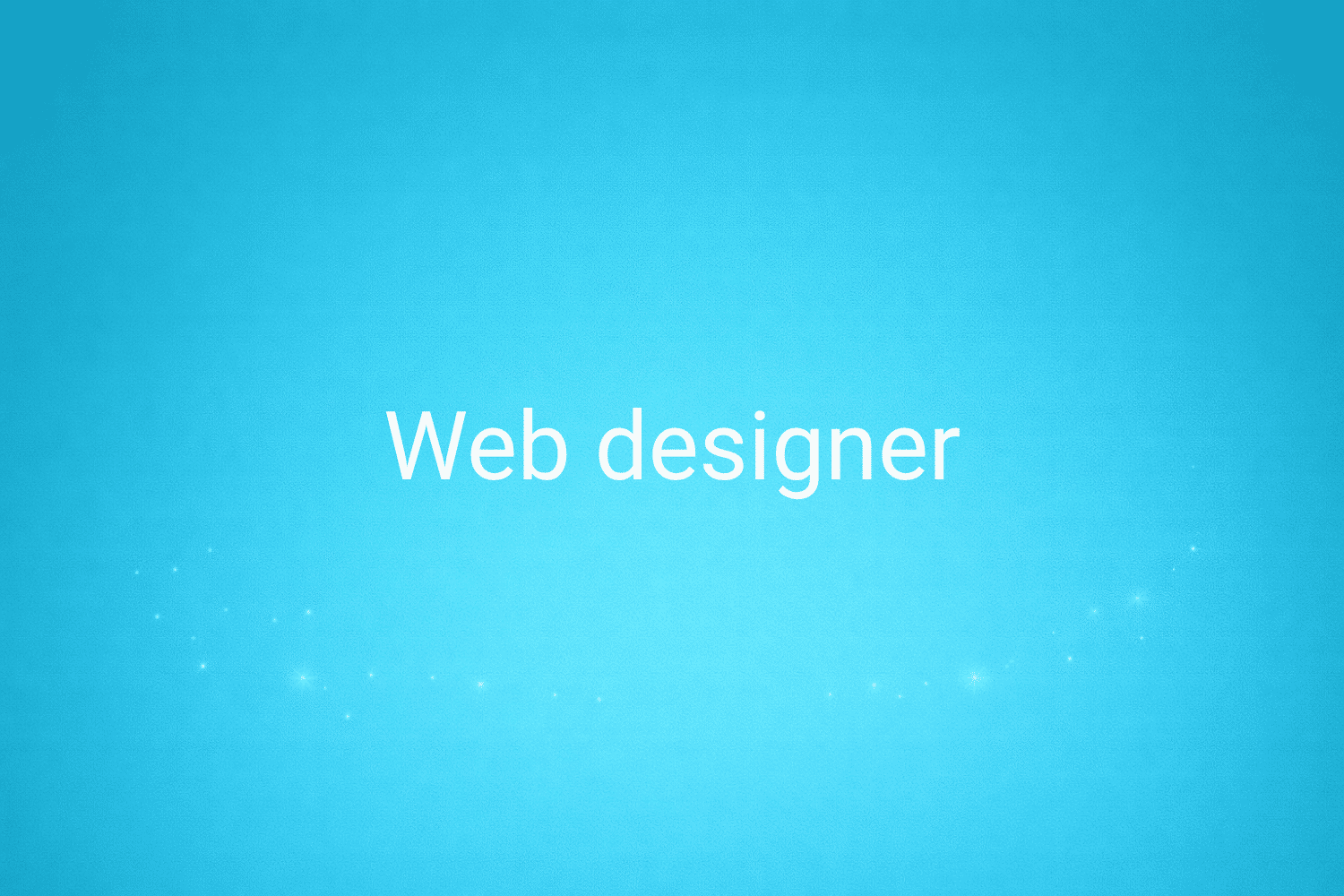 Illustration minimaliste sur fond bleu avec texte "Web designer", définition liée à la catégorie e-commerce du glossaire marketing de M-Twice