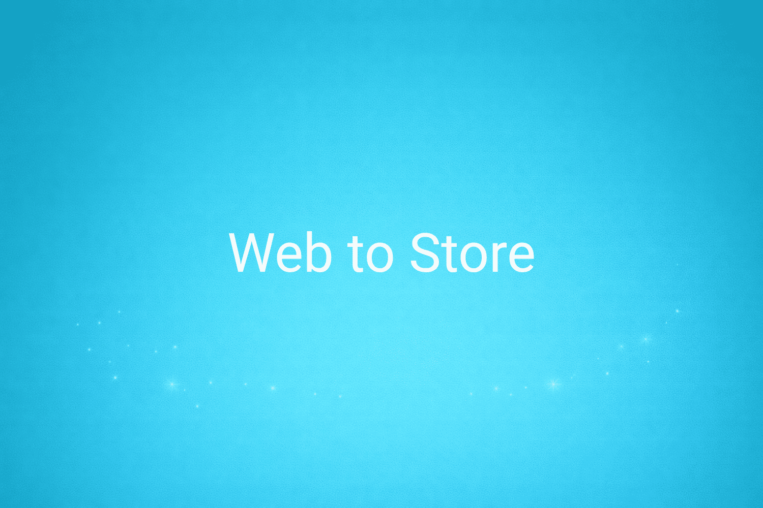 Illustration minimaliste sur fond bleu avec texte "Web to Store", définition liée à la catégorie e-commerce du glossaire marketing de M-Twice