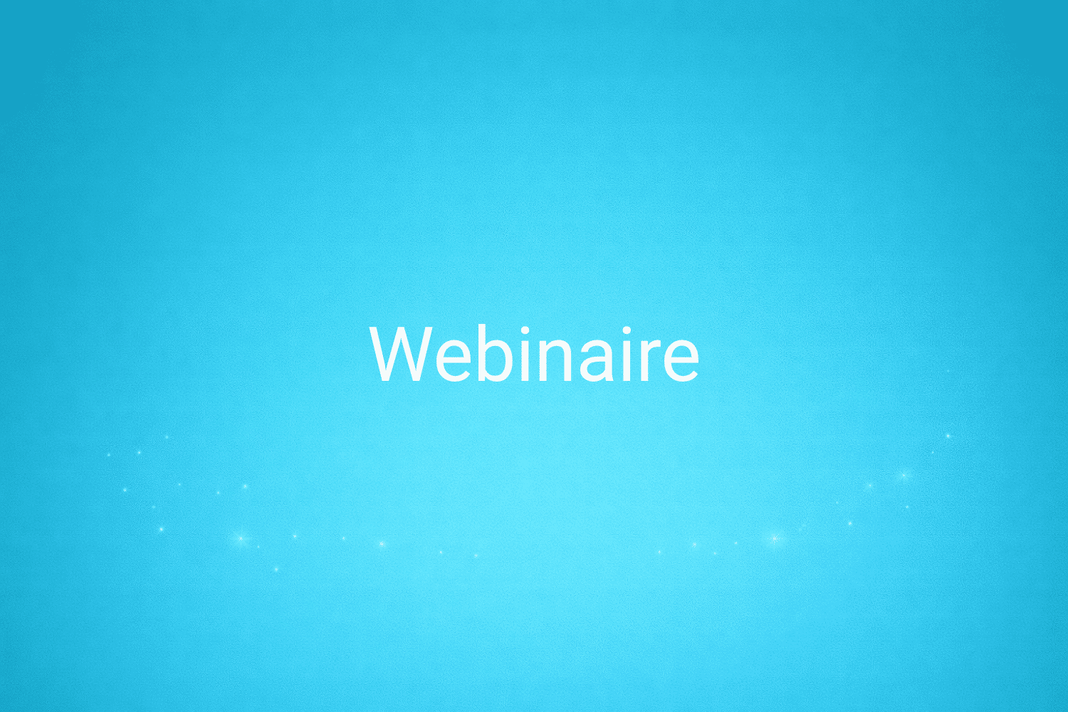 Illustration minimaliste sur fond bleu avec texte "Webinaire", définition liée à la catégorie Stratégie Marketing du glossaire marketing de M-Twice