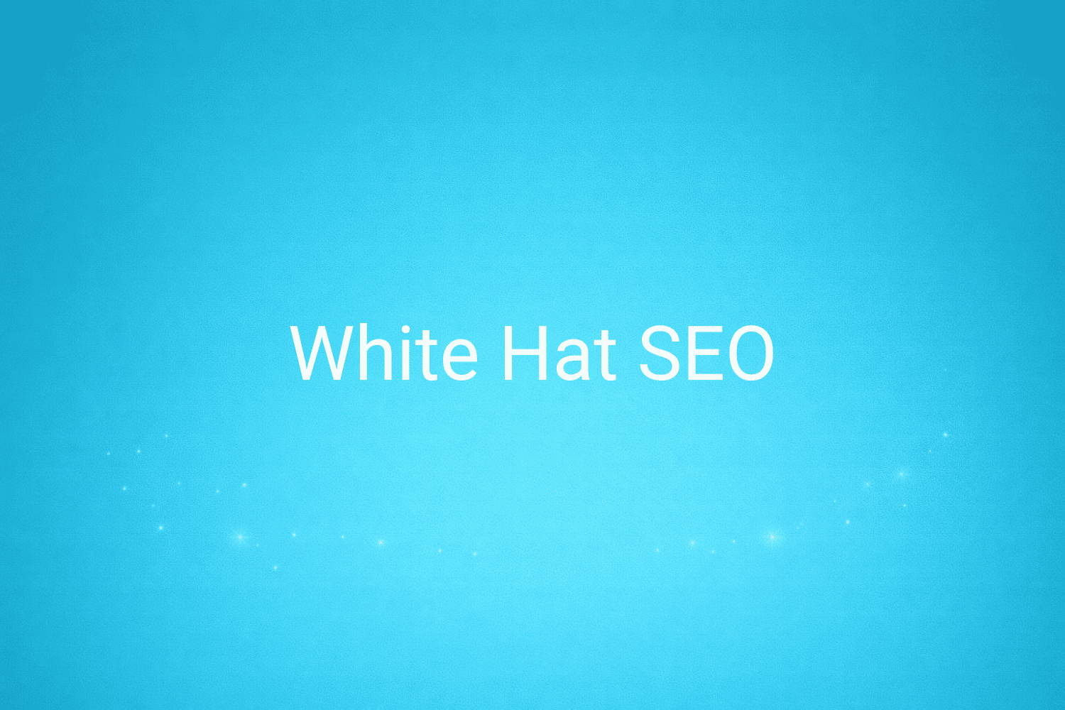 Illustration minimaliste sur fond bleu avec texte "White Hat SEO", définition liée à la catégorie SEO du glossaire marketing de M-Twice