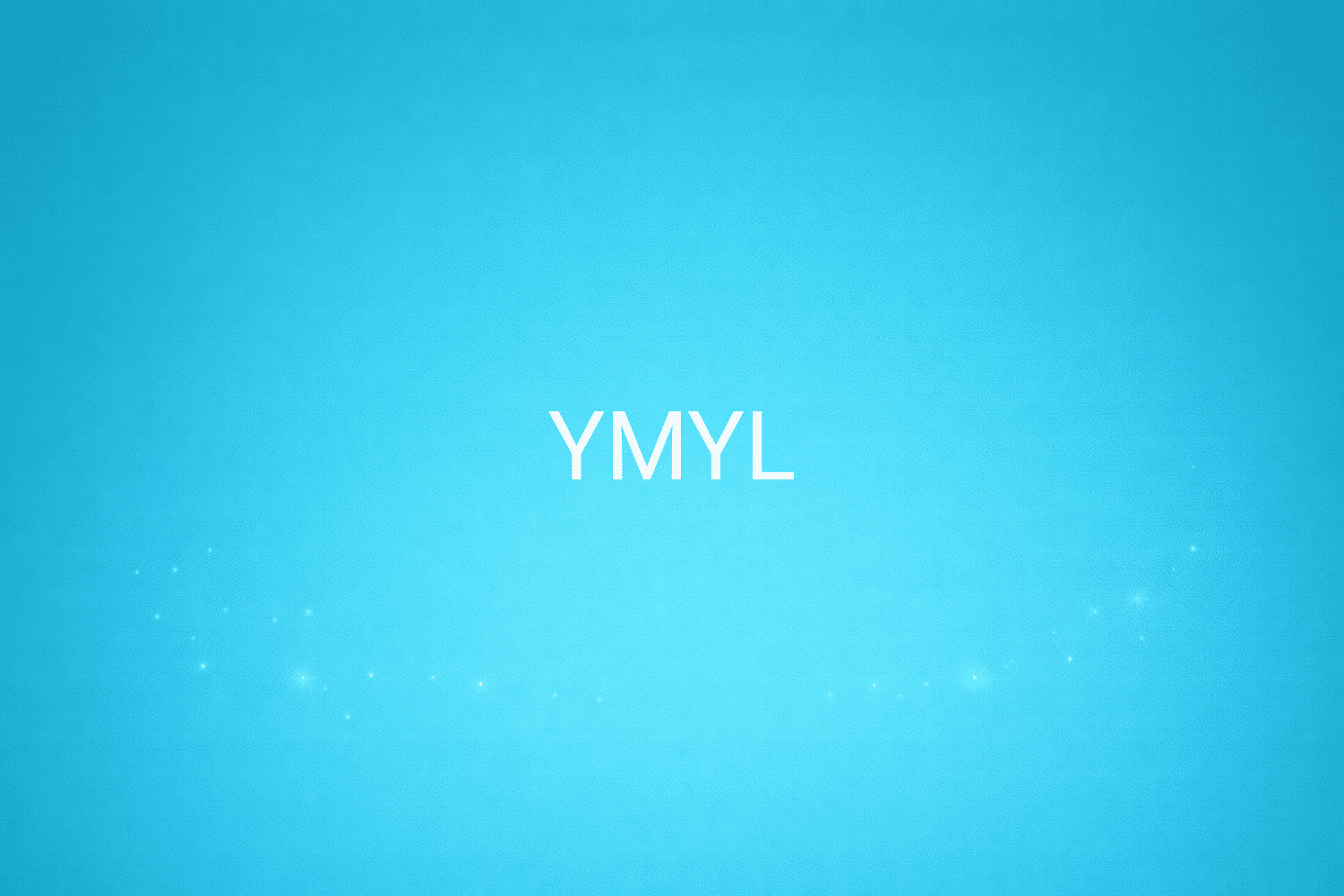 Illustration minimaliste sur fond bleu avec texte "YMYL", définition liée à la catégorie Marketing de contenus du glossaire marketing de M-Twice
