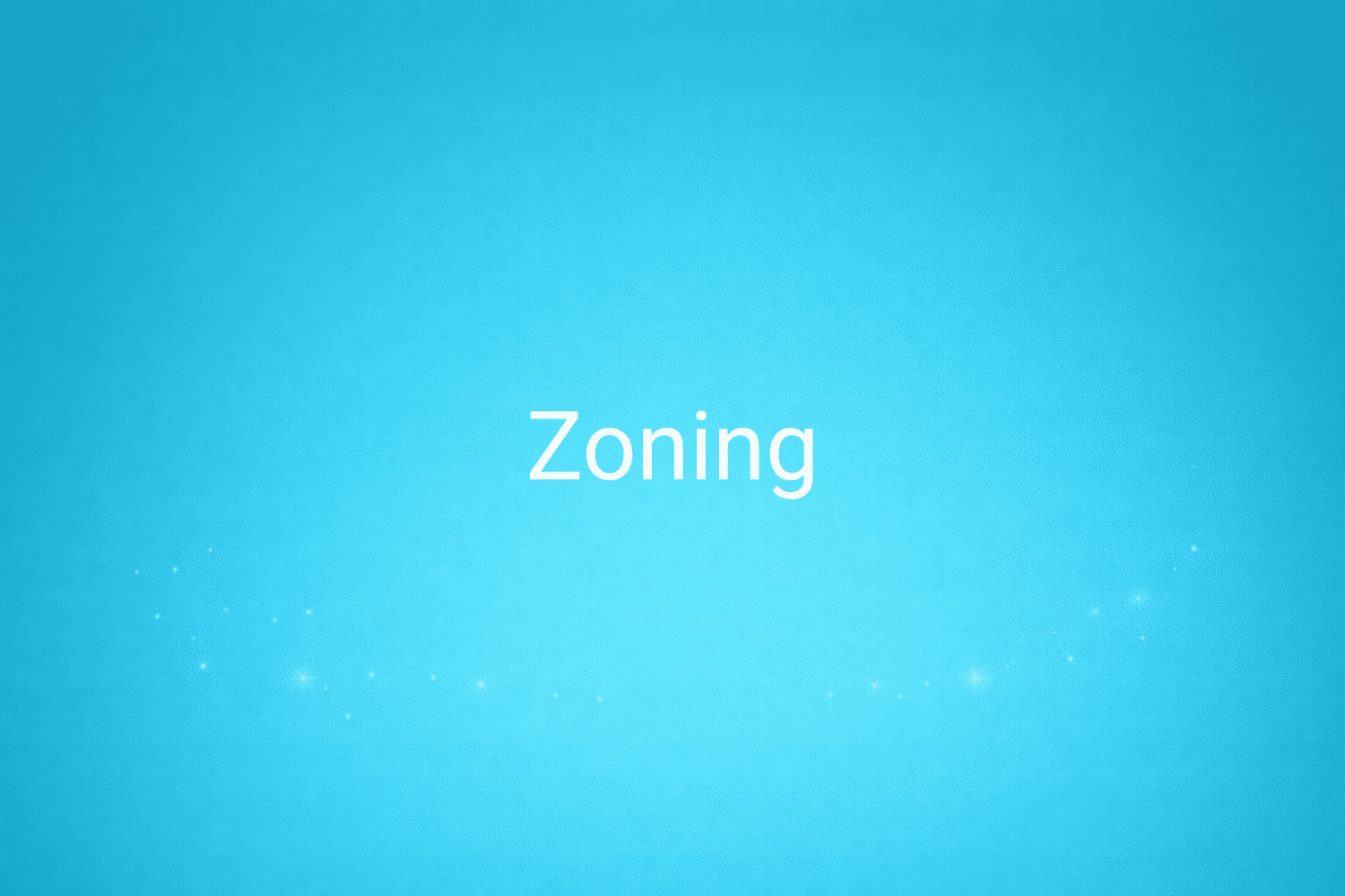 Illustration minimaliste sur fond bleu avec texte "Zoning", définition liée à la catégorie e-commerce du glossaire marketing de M-Twice