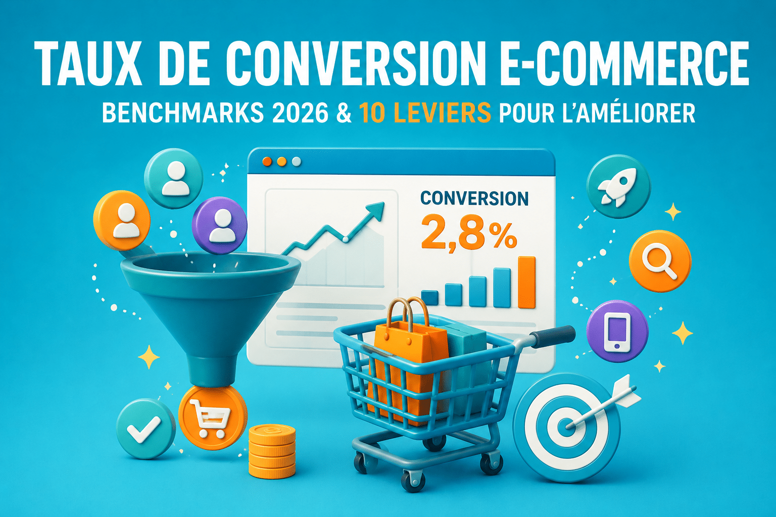 Taux de conversion e-commerce : benchmarks 2026 et 10 leviers pour l’améliorer