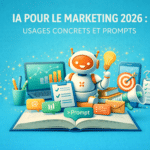 IA pour le marketing en 2026 : usages concrets, outils et prompts prêts à copier