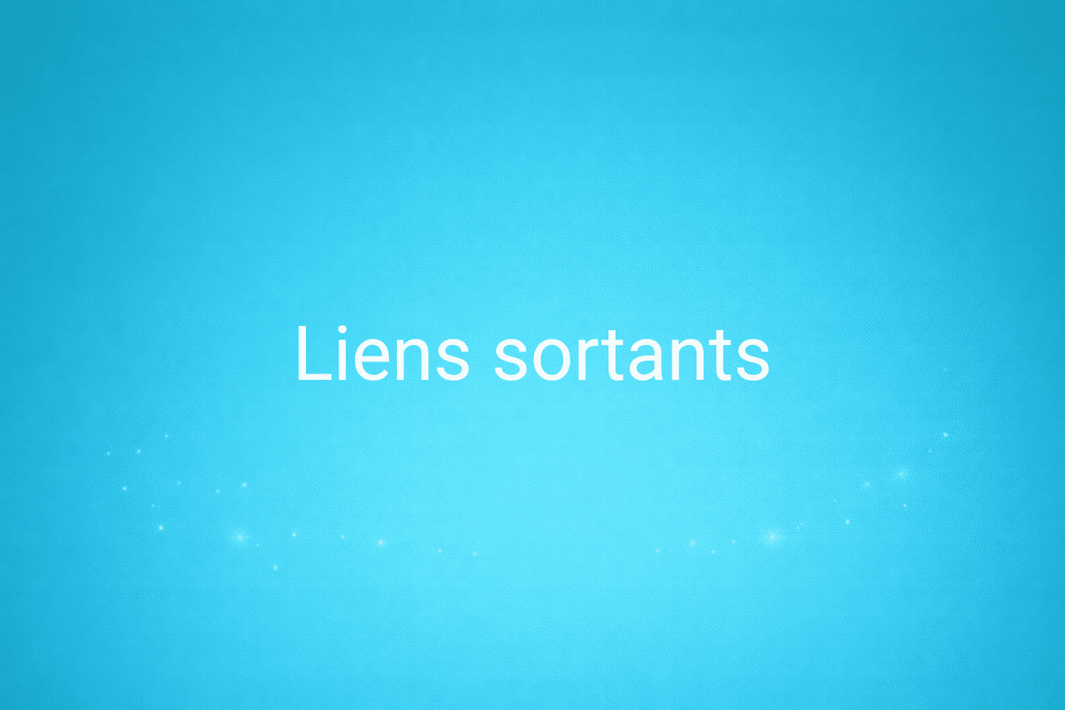 Illustration minimaliste sur fond bleu avec texte "Liens sortants", définition liée à la catégorie Stratégie Marketing du glossaire marketing de M-Twice