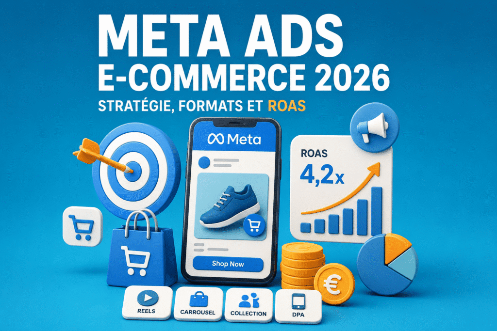 Meta Ads e-commerce 2026 : stratégie, formats et ROAS