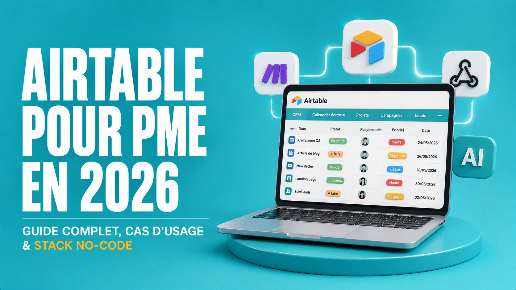Airtable pour PME et équipes marketing en 2026 : guide complet, cas d’usage et stack no-code